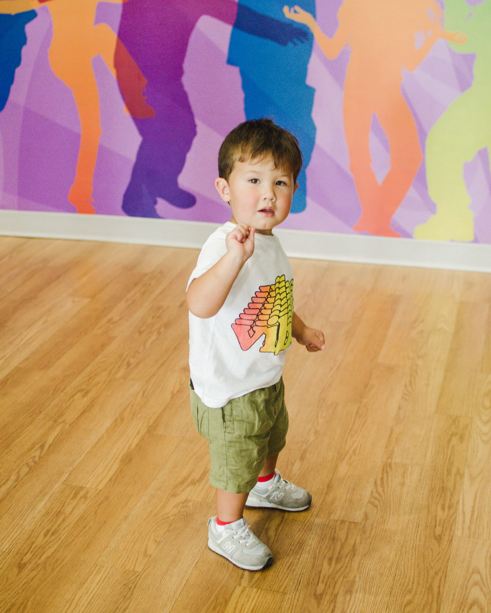 A little boy dancing in the BR Star Studio.
